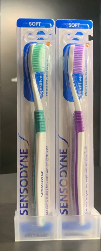 Sensodyne Toothbrush: Sensitive manual tooth brush with soft rounded bristles for adults, 1 piece,Color may vary