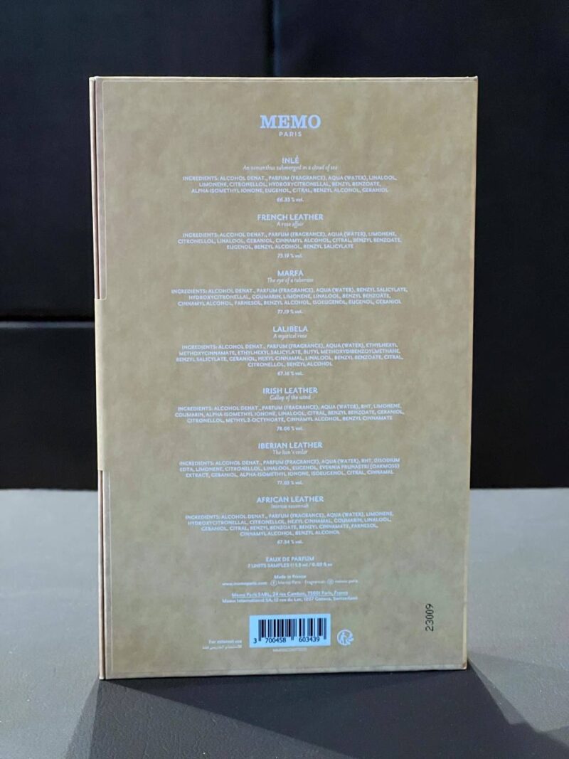 MEMO (U) VIALS SET EDP 7X1.5ML (INLE +
1,320.00
FRENCH LEATHER + MARFA + LALIBELA + - Image 2